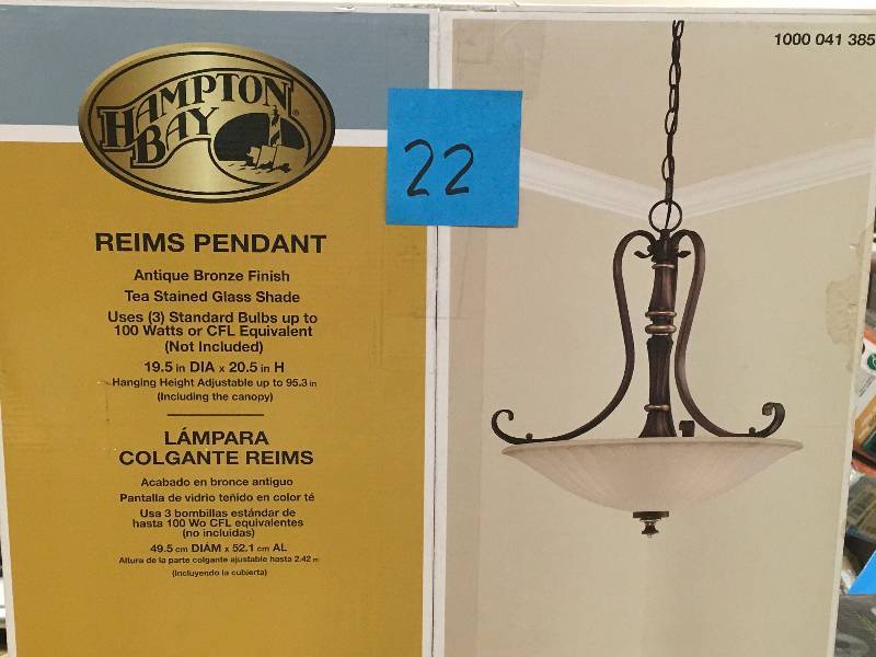 Hampton Bay 1000041385 Reims Pendant Light  in good condition