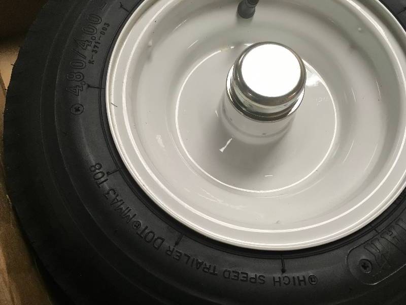 Martin Wheel 480400-8 LRB Tire and Wheel with 1 in. Bearing for Log SplitterTrailer  in good condition