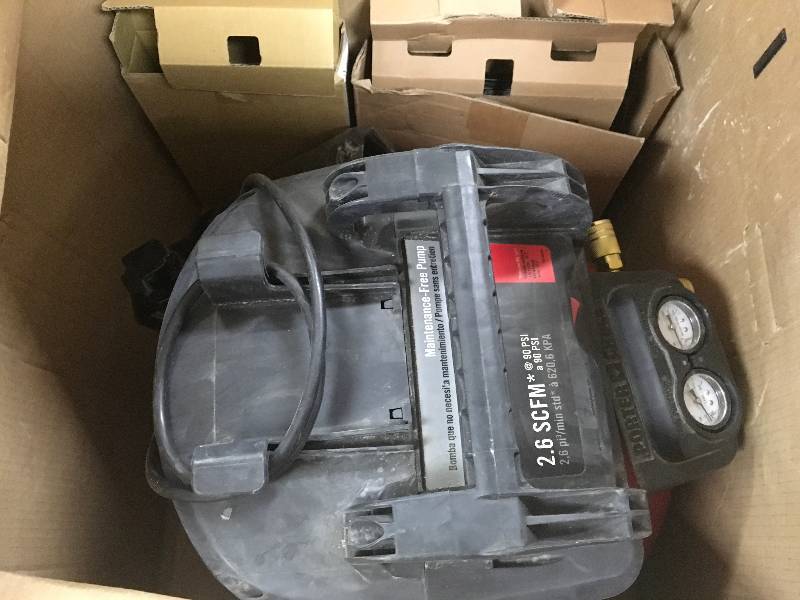 Porter-Cable 6 Gal. 150 PSI Portable Electric Air Compressor, 16-Gauge Nailer, 18-Gauge Nailer and 38 in. Stapler Combo Kit (3-Tool) used in good condition