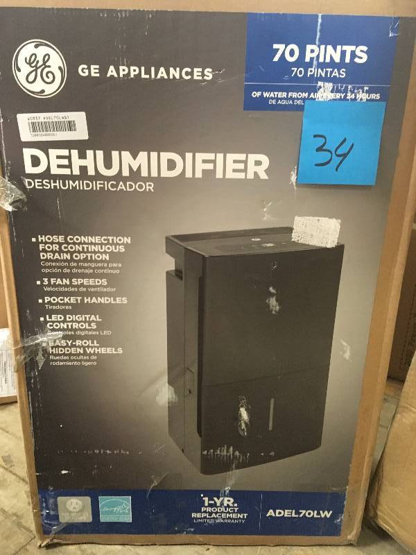 GE 70 pt. Dehumidifier, ENERGY STAR not used