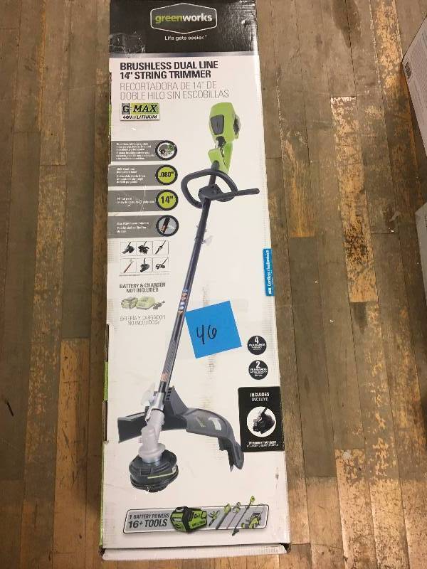 Greenworks G-MAX 40-Volt Electric Cordless DigiPro Lithium-Ion String Trimmer - Battery and Charger Not Included  in good condition