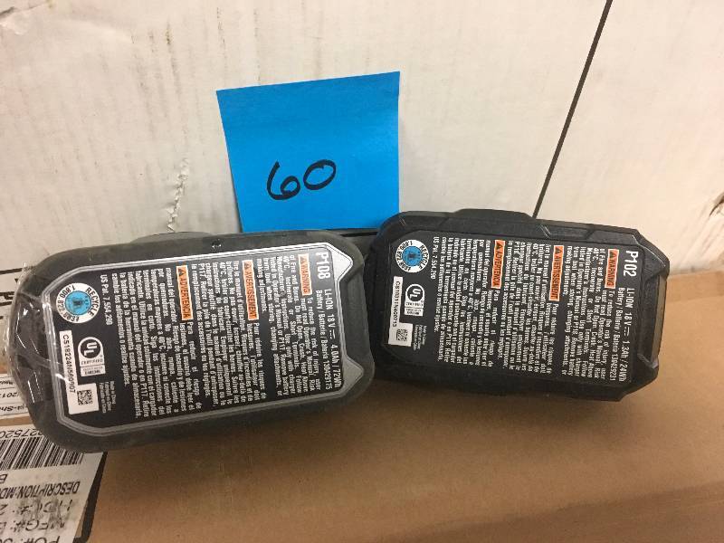 ONE RYOBI 18-Volt ONE Lithium-Ion 4.0 Ah LITHIUM Battery AND ONE RYOBI 18-Volt ONE 1.5 Ah Compact Lithium-Ion Battery  in good condition