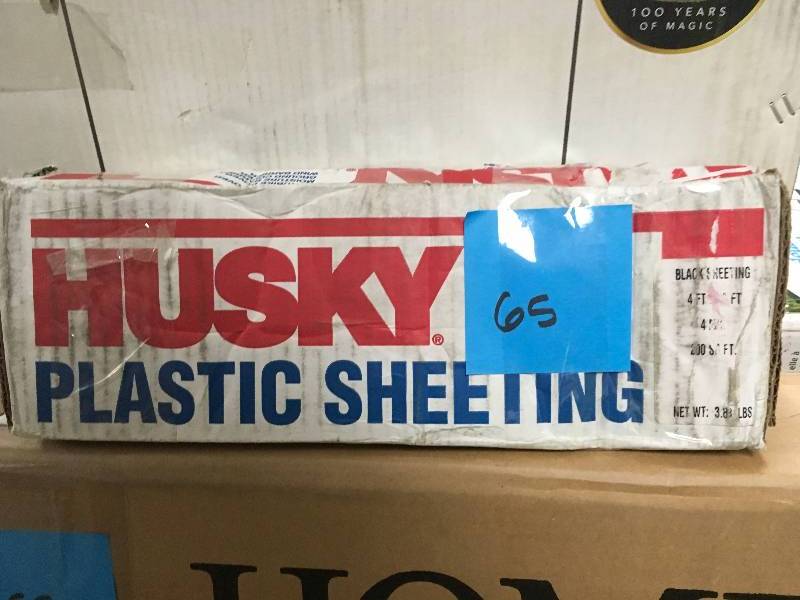 HUSKY 4 ft. x 50 ft. Black 4 mil Plastic Sheeting not used
