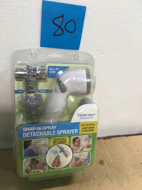 RINSE ACE Snap N Spray WaterSense 1.8 Detachable Showerhead in White  in good condition