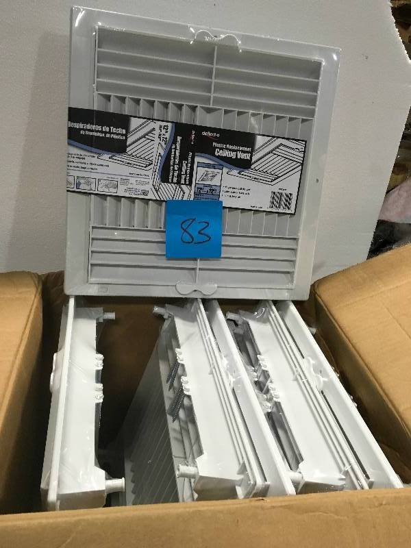 12 in. x 12 in. Plastic 4-Way Ceiling Register in White  in good condition