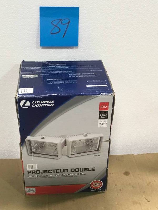 Lithonia Lighting 2-Lamp White Outdoor Flood Light  in good condition