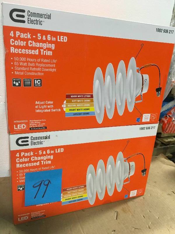 Commercial Electric 56 in. Matte White Integrated LED Recessed Trim 5-Ways (4-Pack) not used