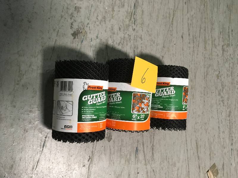 lot 6 image: Frost King EO 6 in. x 20 ft. Plastic Gutter Guard not used