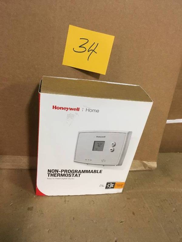 lot 34 image: Honeywell Digital Non-Programmable Thermostat n good condition