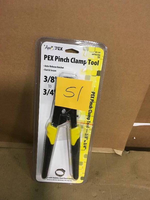 lot 51 image: Apollo 38 in., 12 in. and 34 in. PEX Quick-Cinch Clamp Tool in good condition