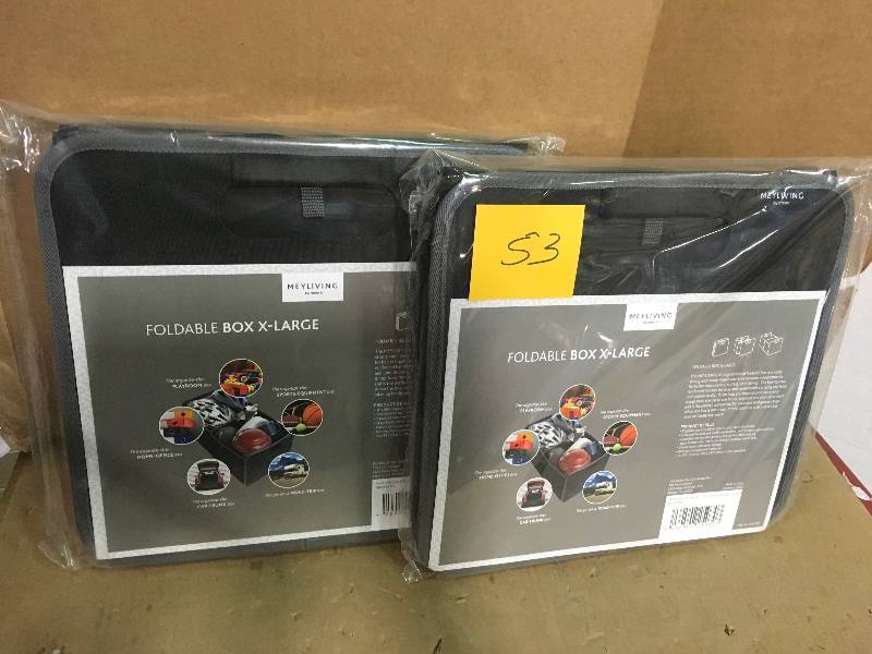 lot 53 image: 13 in. L x 23.6 in. W x 12 in. D X-Large Foldable Box-Black LOT OF TWO in good condition