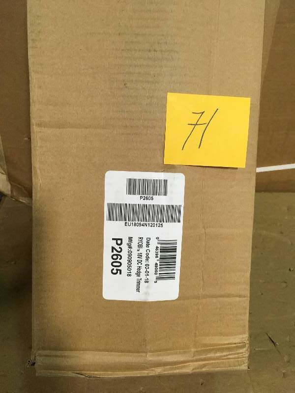 lot 71 image: RYOBI ONE 18 in. 18-Volt Lithium-Ion Cordless Hedge Trimmer - Battery and Charger Not Included in good condition
