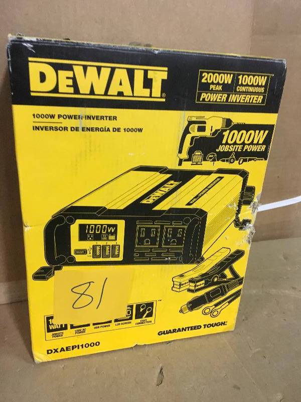 lot 81 image: DEWALT 1000-Watt Power Inverter in good condition