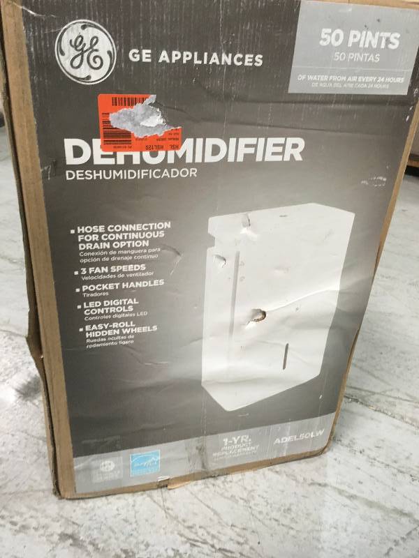 lot 94 image: GE 50 pt. Dehumidifier, ENERGY STAR MISSING FLOAT not used