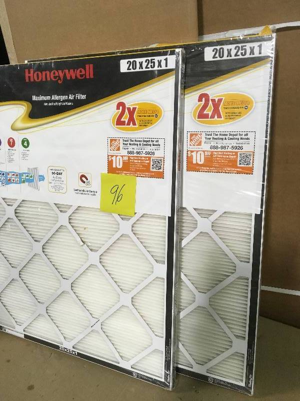 lot 96 image: Honeywell 20 in. x 25 in. x 1 in. ALLERGEN Air Filter (2-Pack) not used