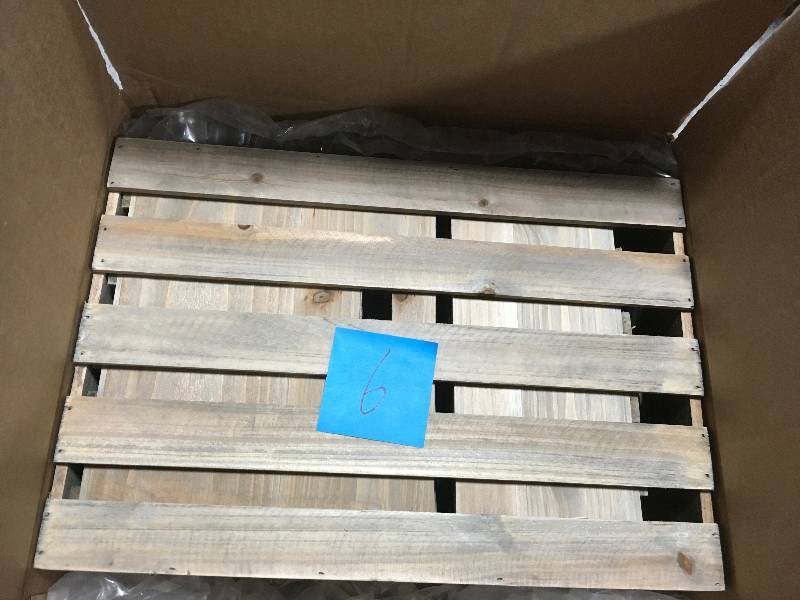 lot 6 image: Crate and Pallet Nested Wood Crate Set in Weathered Gray (9-Pack) not used