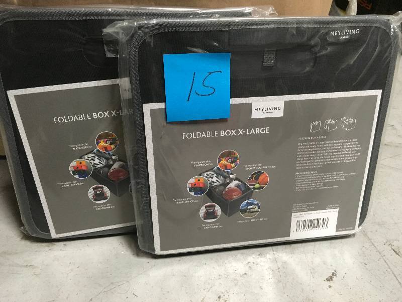lot 15 image: 13 in. L x 23.6 in. W x 12 in. D X-Large Foldable Box-Black LOT OF TWO in good condition