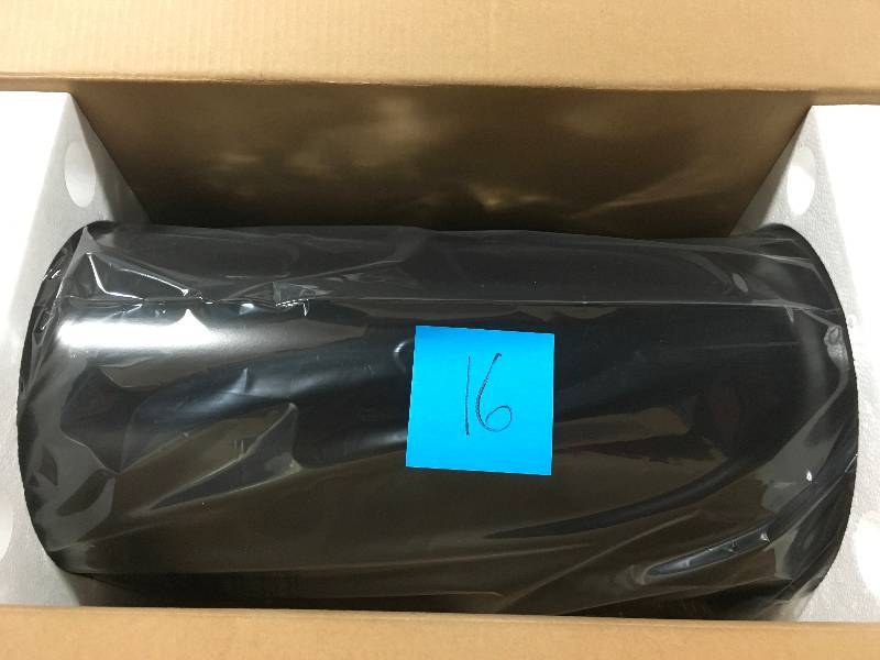 lot 16 image: Architectural Mailboxes Hillsborough Post Mount Mailbox in Black with Silver Flag in good condition