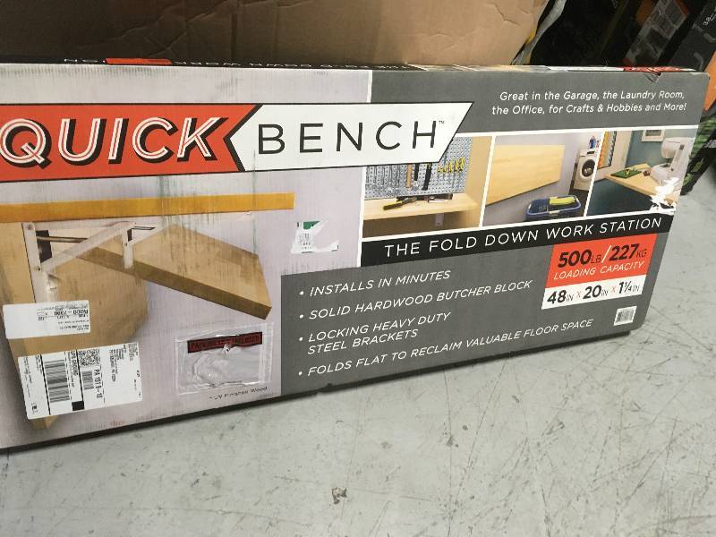lot 17 image: Hardwood Reflections The Quick Bench 4 ft. Folding Workbench UV Finish in good condition