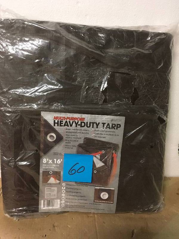 lot 60 image: Heavy-Duty Reversible Poly 10 mil Tarp Kit Tafco in good condition