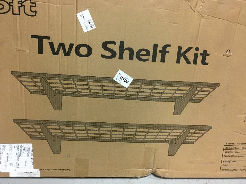 lot 66 image: HyLoft 2-Shelf 48 in. W Wire Garage Wall Storage System in White in good condition