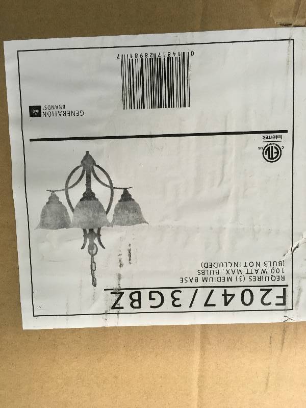 lot 75 image: Murray Feiss F20473GBZ Morningside Chandelier - Mini in Grecian Bronze finish with Cream Snow Glass Shade in good condition