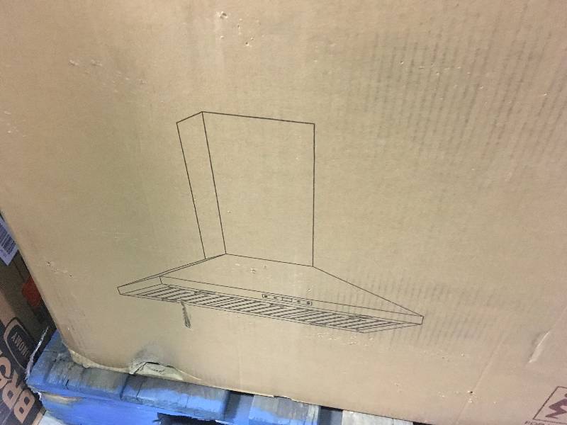 lot 1 image: AKDY 36 in. 335 CFM Convertible Island Mount Kitchen Range Hood in Black Painted Stainless Steel with Touch Control not used