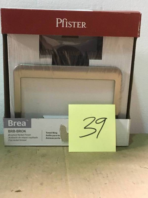lot 39 image: Pfister Brea Towel Ring in Brushed Nickel in good condition