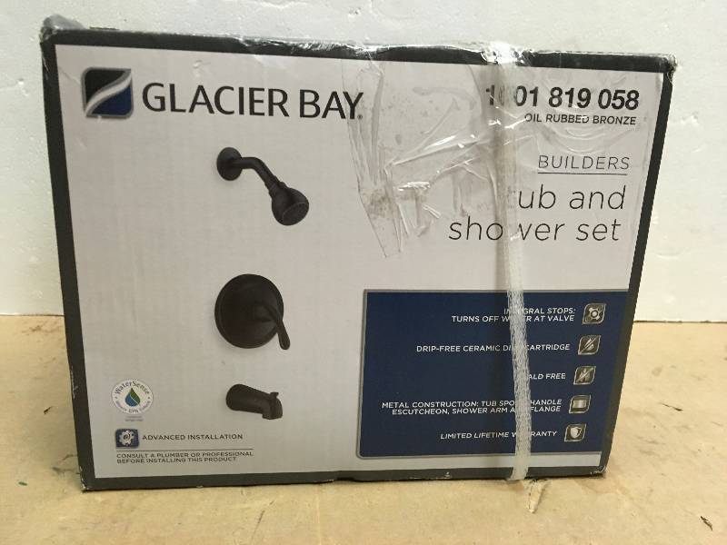 lot 56 image: Glacier Bay Builders Single-Handle 1-Spray Tub and Shower Faucet in Bronze in good condition