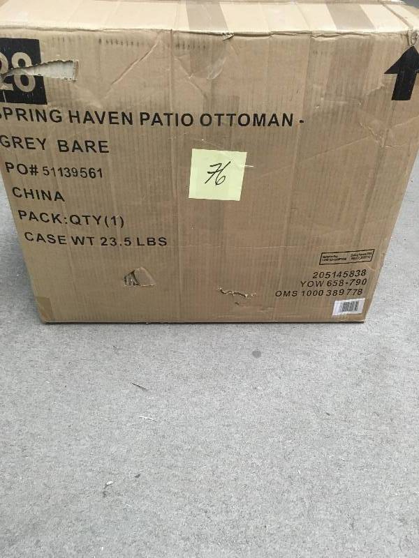 lot 76 image: Spring Haven Patio Ottoman Grey Bare in good condition