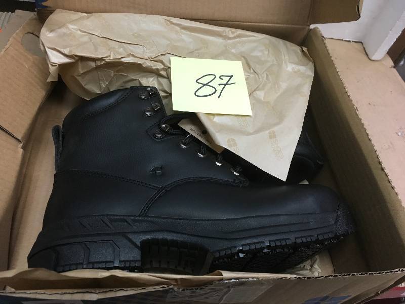 lot 87 image: Shoes For Crews August ST Womens Size 8.5M Black Leather Slip-Resistant Steel Toe Work Boot not used