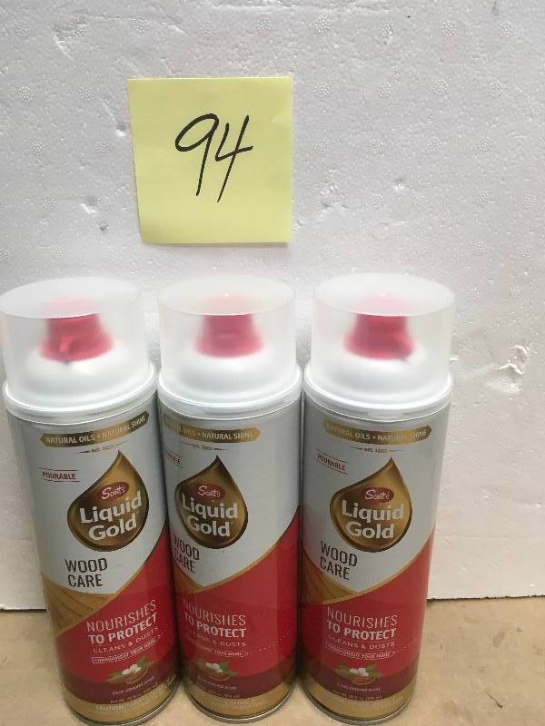 lot 94 image: Scotts Liquid Gold Wood Cleaner Preservative, Almond Fragrance, 20 oz. Liquid Can not used