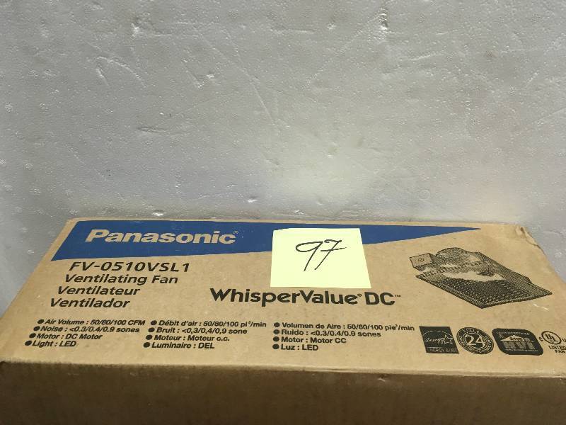 lot 97 image: Panasonic WhisperValue DC Exhaust FanLED Light and Night Light not used
