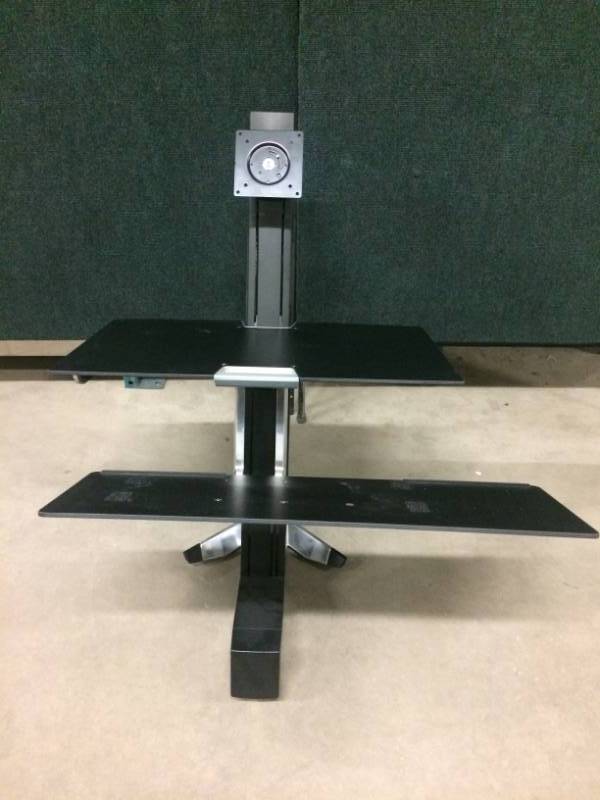 lot 31 image: MSRP $500&nbspErgotron WorkFit-S Sit-Stand Monitor Workstation - Excellent Condition