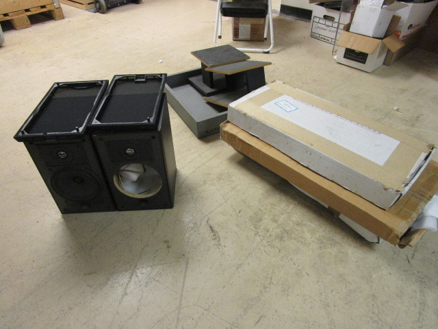 lot 294 image: CELESTION 5 SPEAKERS WITH FOUR SPEAKER STANDS