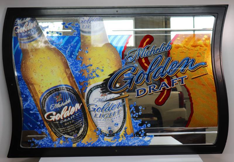 lot 43 image: Michelob Golden Draft Mirror 32 x 48