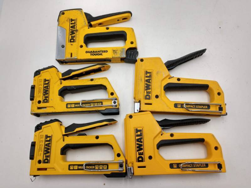 lot 58 image: Lot of 5 Dewalt Staple Guns. Store Returns. NOT Tested. NO Returns