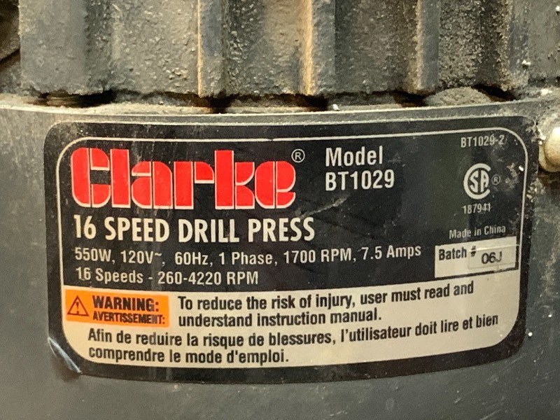 Clarke MetalWorker Drill Press 