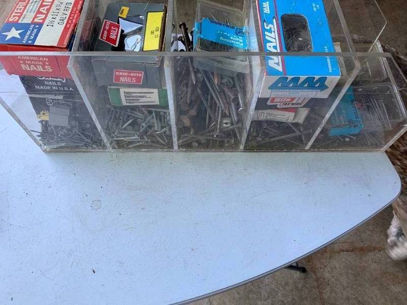 lot 73 image: Huge Plastic Case of Various Sized Nails