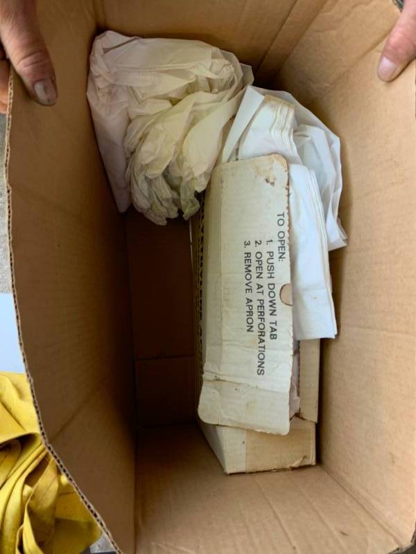 lot 86 image: Hand Held Propane Tank , Rubber Gloves, And More