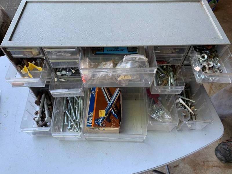 lot 96 image: Hardware Storage Container with Hardware Included
