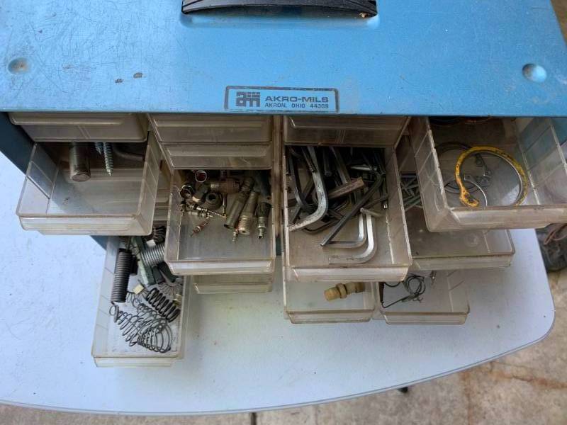 lot 99 image: Akro Metal Hardware Storage Container with Hardware Included