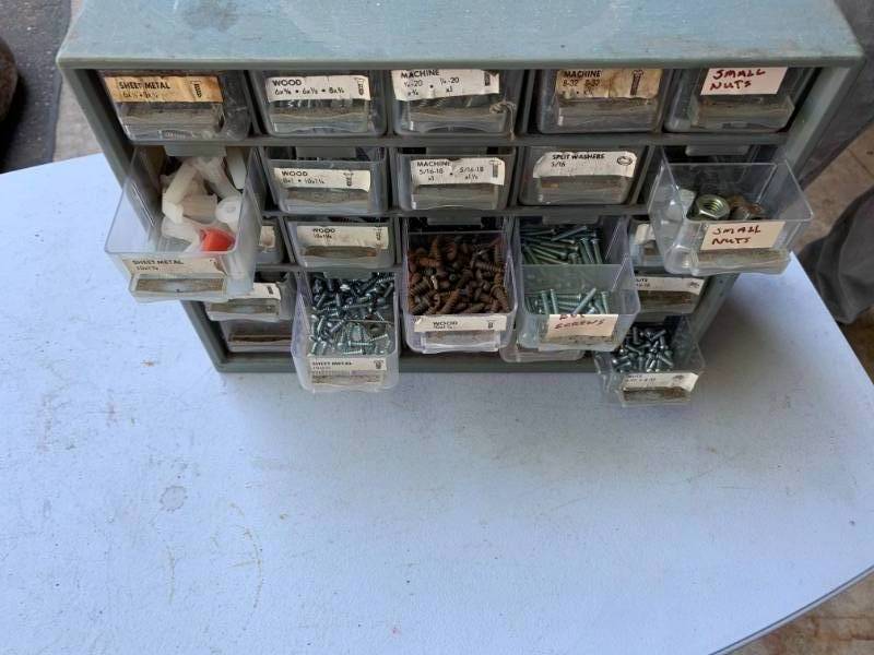 lot 104 image: Hardware Storage Container with Hardware Included