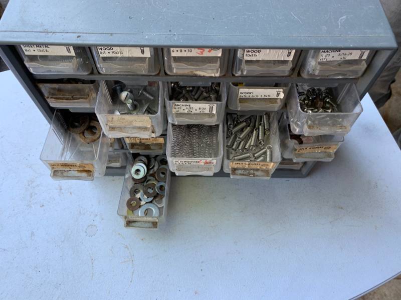lot 105 image: Hardware Storage Container with Hardware Included