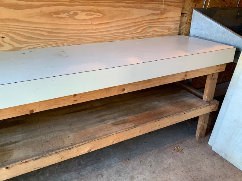 lot 117 image: Large Work Bench wformica top