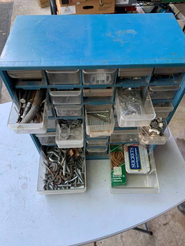 lot 120 image: Hardware Storage Container with Hardware Included