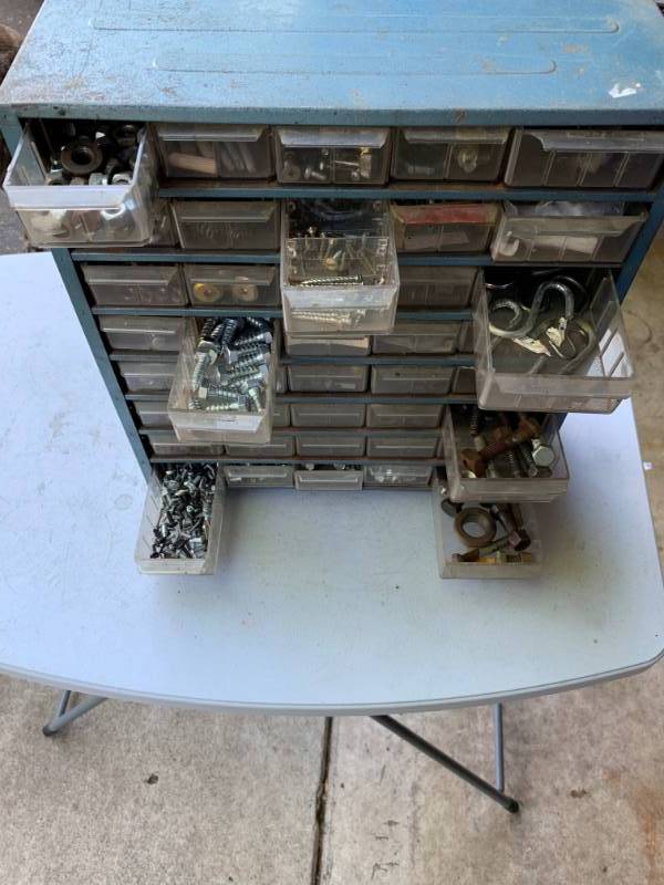 lot 122 image: Hardware Storage Container with Hardware Included