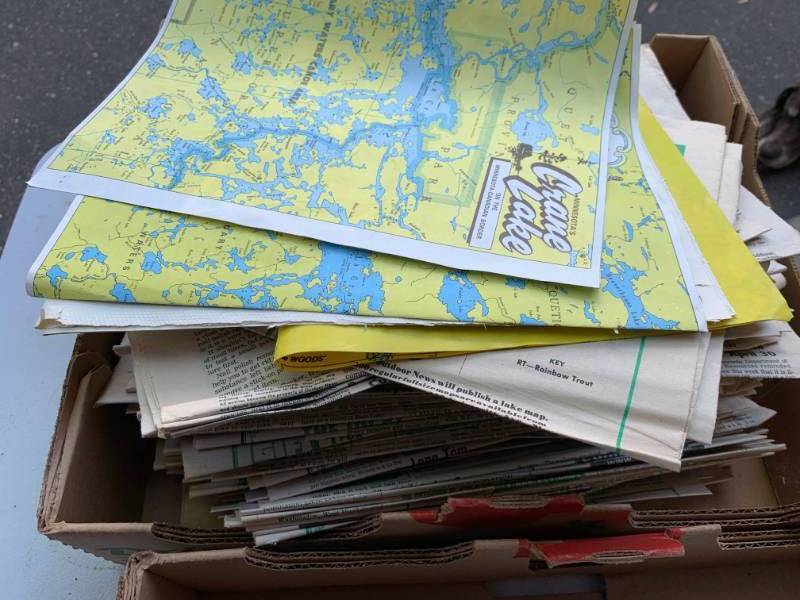 lot 131 image: Large Lot of Lake Maps