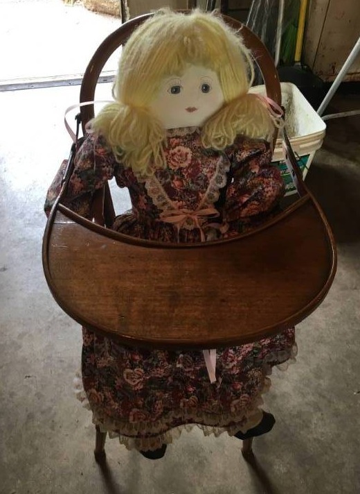 lot 266 image: Vintage High Chair & Doll