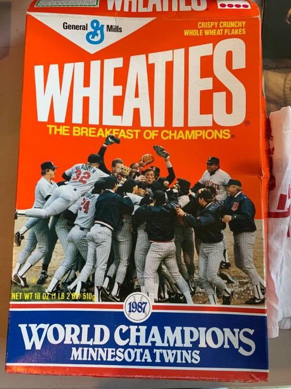 lot 281 image: 1987 World Series Video - 1991 Year book - WS Wheaties box